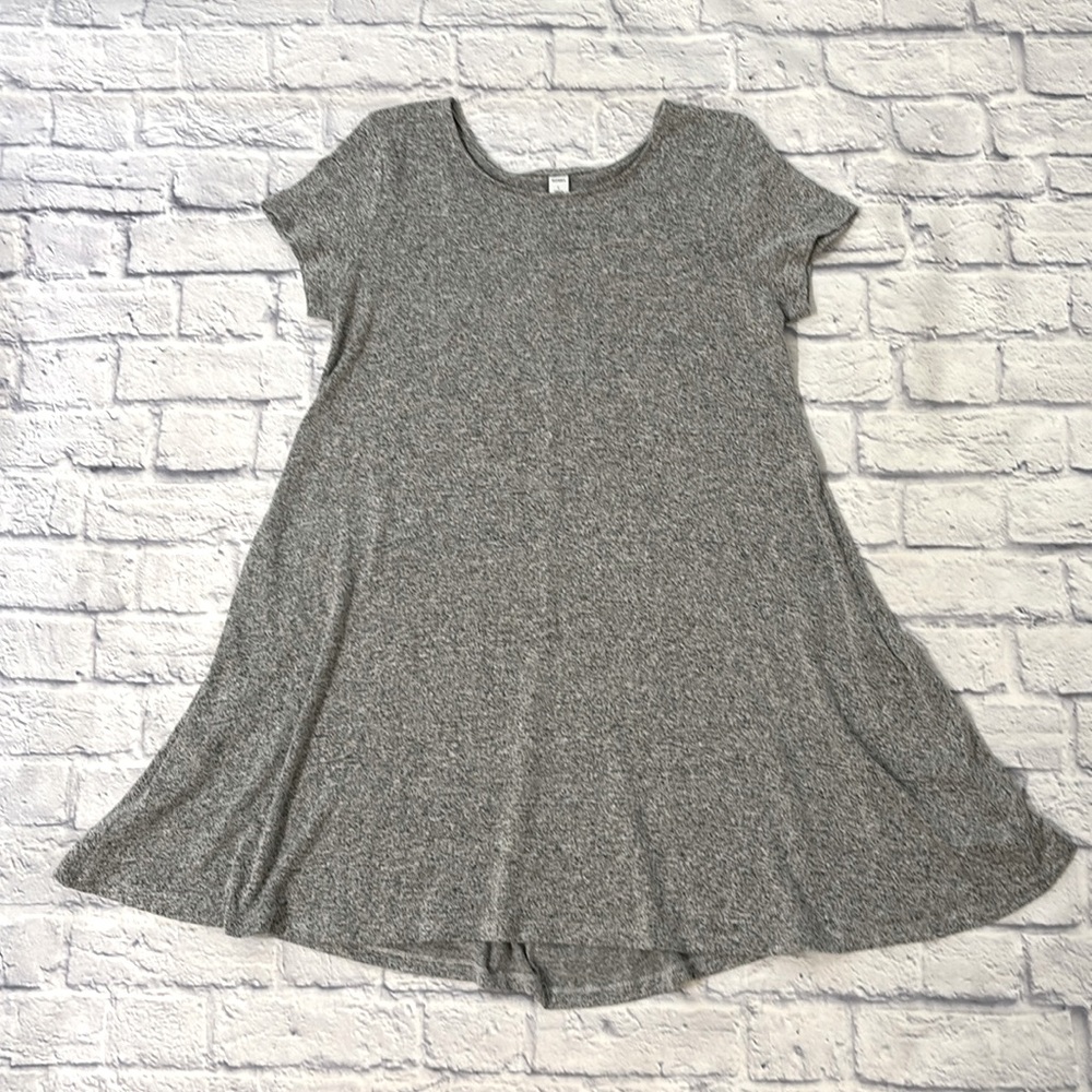 Old Navy Heather Gray Knit Swing Dress Short Sleeve Tee Shirt Dress Size Large